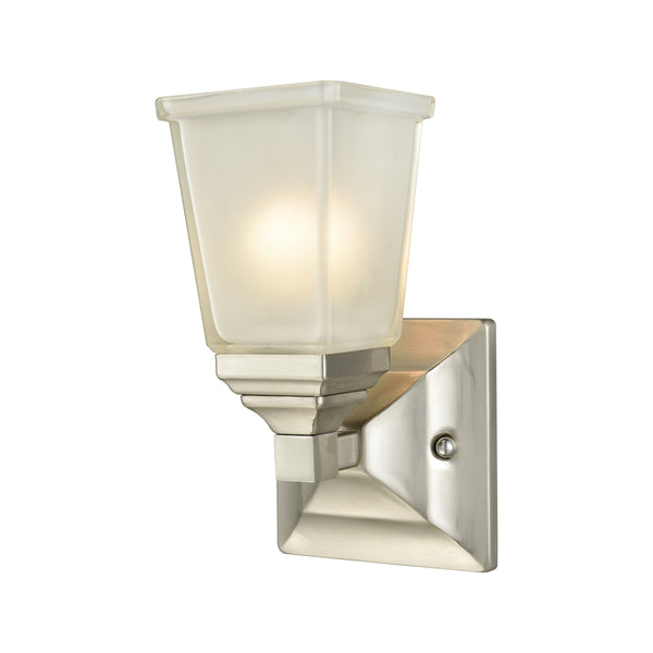 Sinclair 1 Light Bath In Brushed Nickel With Frosted Glass