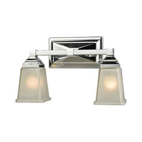 Sinclair 2 Light Bath In Polished Chrome With Frosted Glass