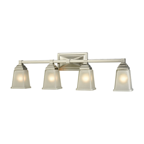 Sinclair 4 Light Bath In Brushed Nickel With Frosted Glass