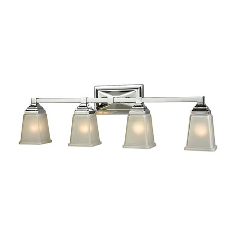 Sinclair 4 Light Bath In Polished Chrome With Frosted Glass