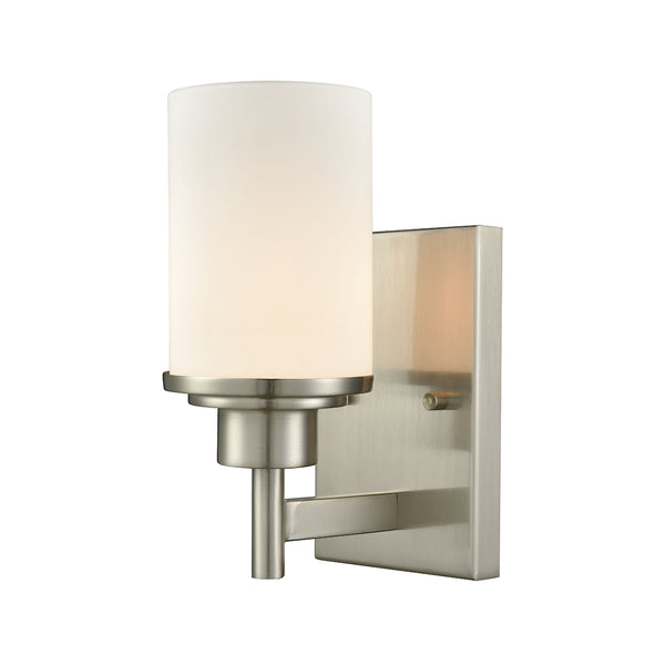 Belmar 1 Light Bath In Brushed Nickel With Opal White Glass