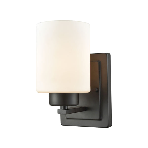 Summit Place 1 Light Bath In Oil Rubbed Bronze With Opal White Glass