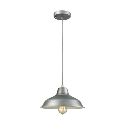 Classic Loft 1 Light Pendant In Weathered Zinc