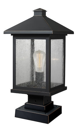 Z-Lite Portland 1 Light Outdoor Pier Mount Light 531PHBS-SQPM-ORB