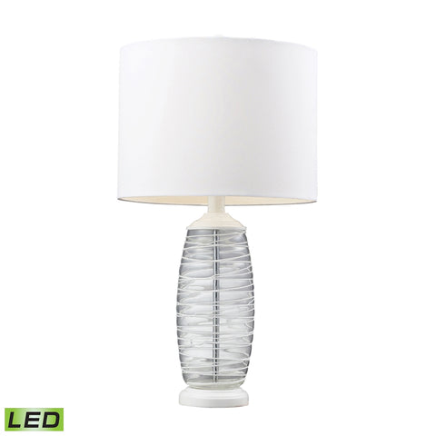 Blown Glass LED Table Lamp in Clear And White