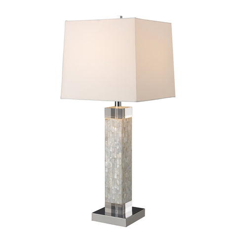 Luzerne Table Lamp In Mother of Pearl With Milano Off White Shade