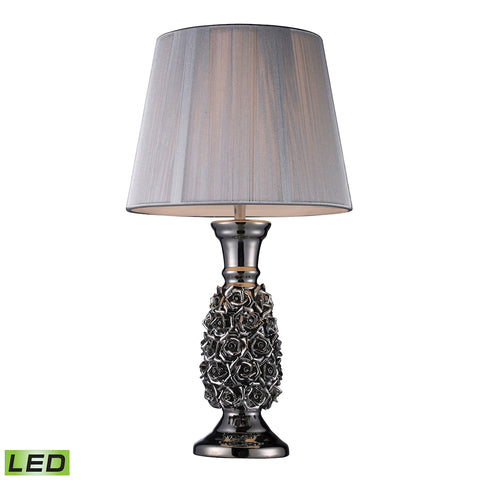 Roseto LED Table Lamp In Alisa Silver With Silver String Shade