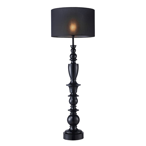 Trump Home Soho Floor Lamp In Gloss Black With Black Linen Shade