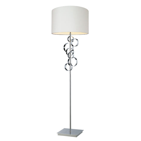 Avon Comtemporary Chrome Floor Lamp With Intertwined Circular Design