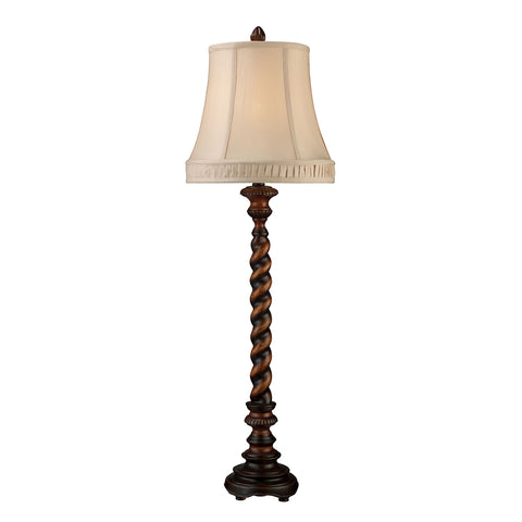 Rye Park Table Lamp In Sienna Bronze Wood With Cream Shantung Shade