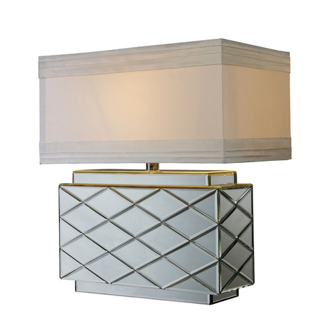 Wellsville Table Lamp In Mirror Finish With White Shade