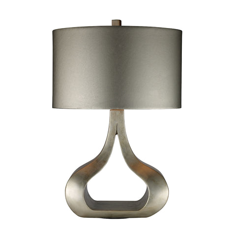 Carolina Table Lamp In Silver Leaf With Metallic Silver Shade