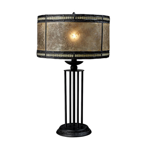 Mica Filigree Table Lamp In Antique Black