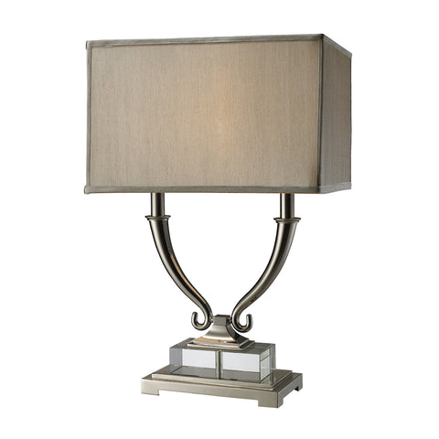 Roberts 2 Light Table Lamp In Polished Nickel And Clear Crystal
