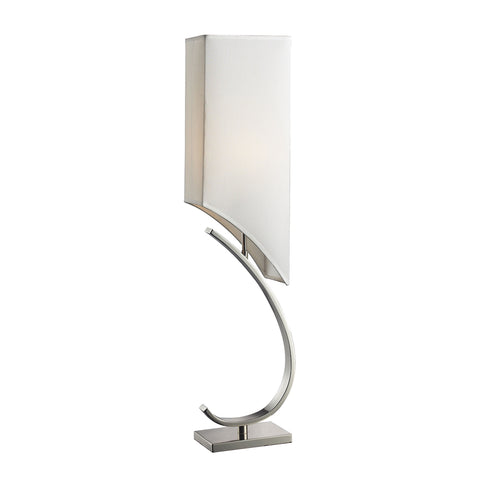 Appleton Table Lamp In Polished Nickel With Pure White Shade