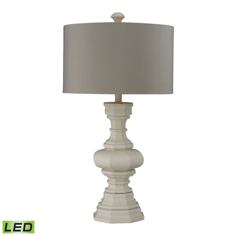 Parisian Plaster Finish LED Table Lamp With Light Grey Shade