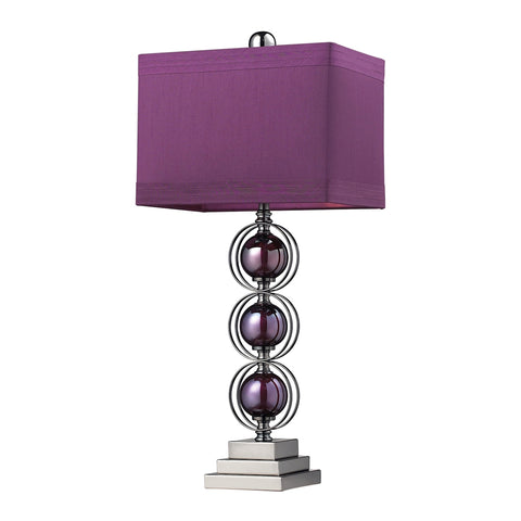 Alva Contemporary Table Lamp In Black Nickel And Purple