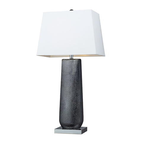 Milan Ceramic Table Lamp In Black Pearl And Chrome