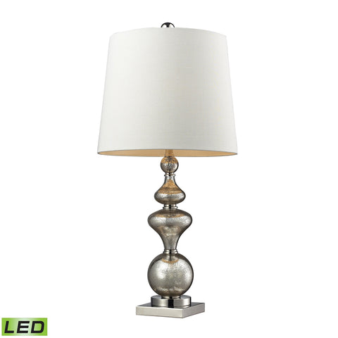 Angelica LED Table Lamp In Antique Mercury Glass And Polished Nickel