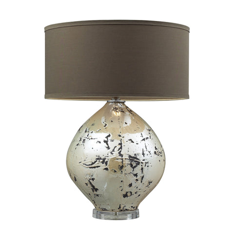Limerick Table Lamp In Turrit With Brown Linen Shade