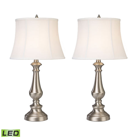 Trump Home Fairlawn LED Table Lamps in Nickel - Set of 2