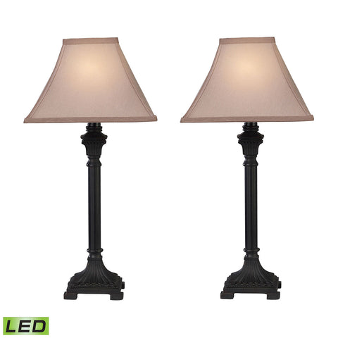 Trump Home Woodbury LED Table Lamps in Brown - Set of 2