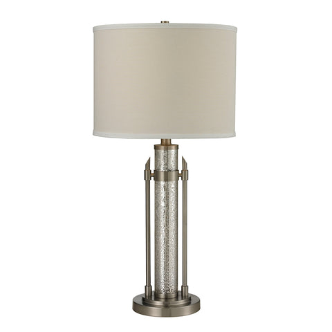 Pendleton Table Lamp In Antique Mercury Glass And Brushed Steel