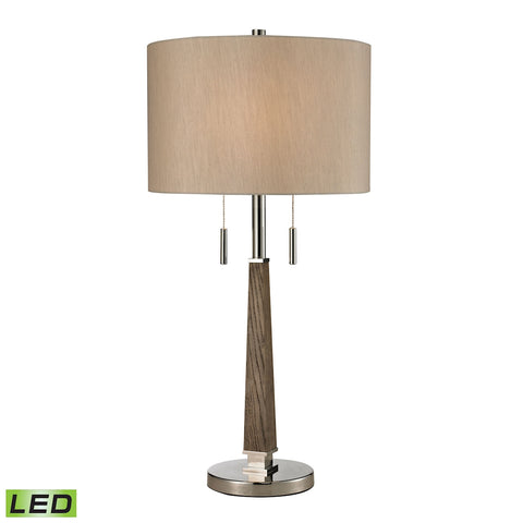 Jorgensen Wood LED Table Lamp in Polished Nickel
