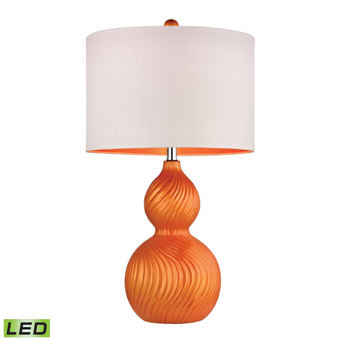 Carluke Ceramic LED Table Lamp in Tangerine Orange