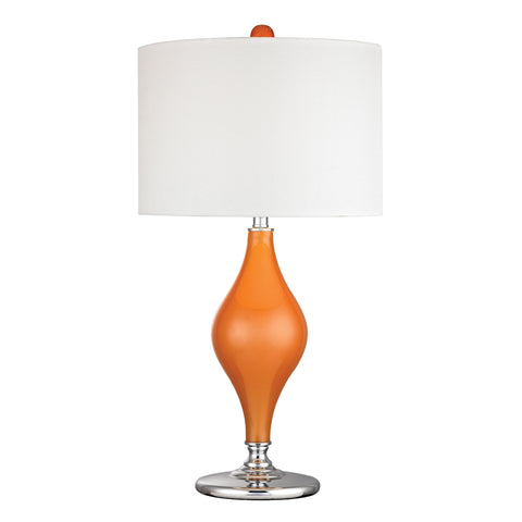 Tilbury Glass Table Lamp in Tangerine Orange