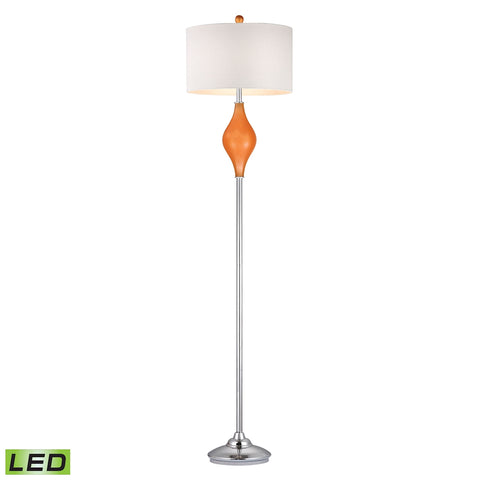 Chester Glass LED Floor Lamp in Tangerine Orange