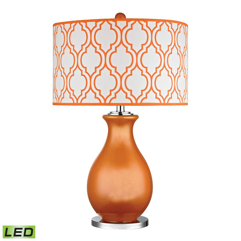 ThatCham LED Table Lamp In Tangerine Orange And Polished Nickel