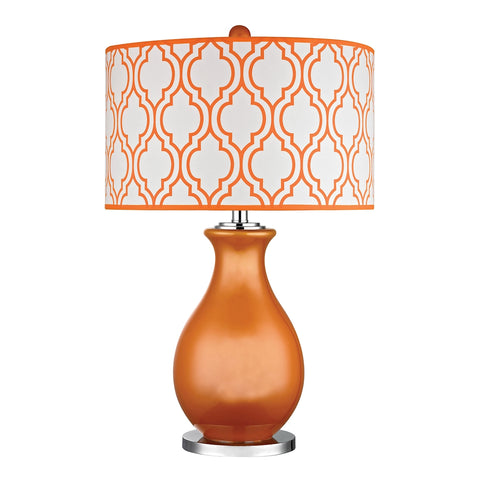 ThatCham Table Lamp In Tangerine Orange And Polished Nickel