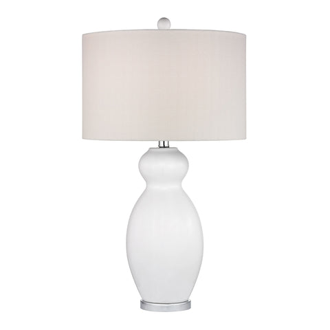 Paisley Ceramic Table Lamp in White