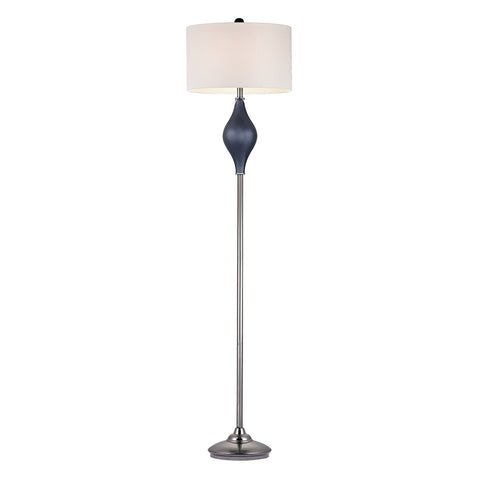 Chester Glass Floor Lamp in Navy And Black Nickel