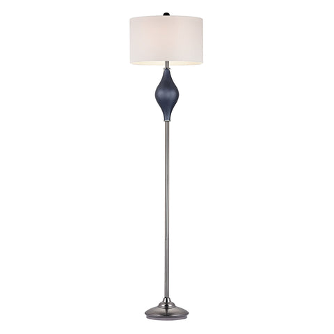 Chester Glass Floor Lamp in Navy And Black Nickel