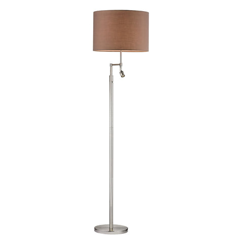 Beaufort Floor Lamp in Satin Nickel With Adjustable LED Reading Light
