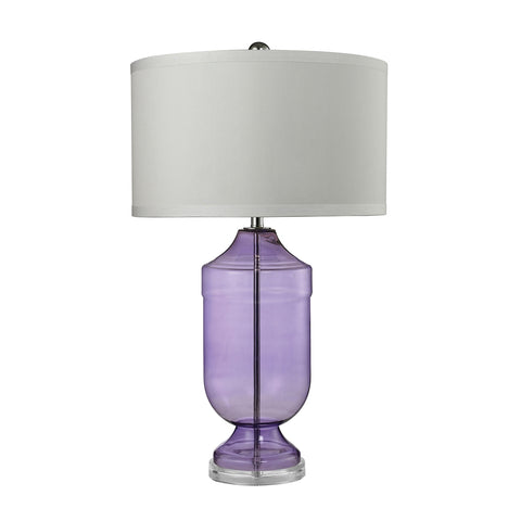 Translucent Trophy Table Lamp in Purple Glass