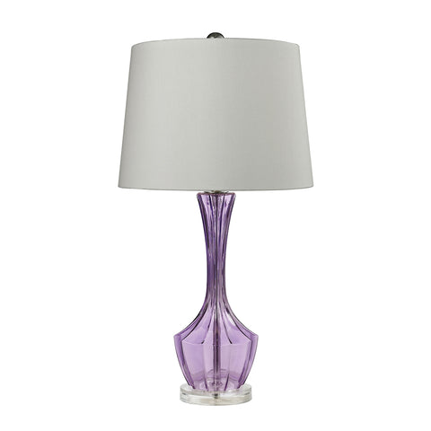 Translucent Table Lamp In Purple Glass With Pure White Shade