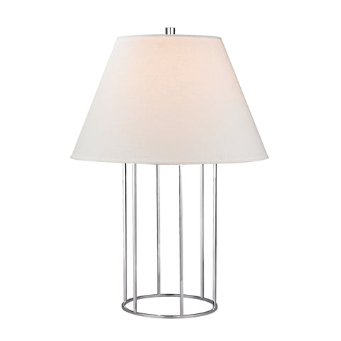 Barrel Frame Table Lamp in Polished Nickel