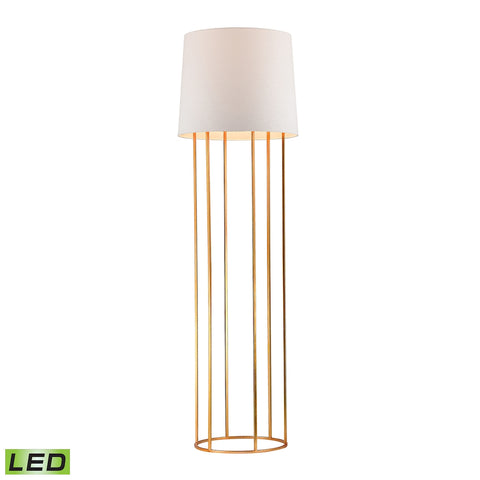 Barrel Frame LED Floor Lamp in Gold Leaf Finish