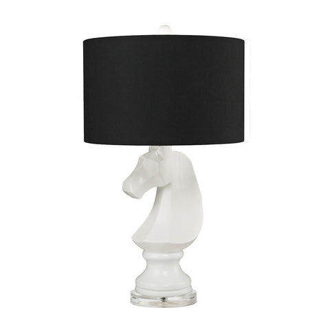 Knight Table Lamp in Gloss White