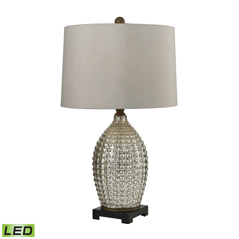Trump Home Reverse Hammered Glass LED Table Lamp in Antique Mercury