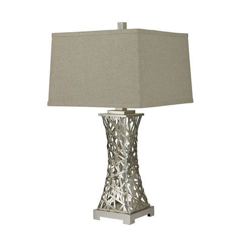 Trump Home Woven Metal Thread Table Lamp in Silver Leaf