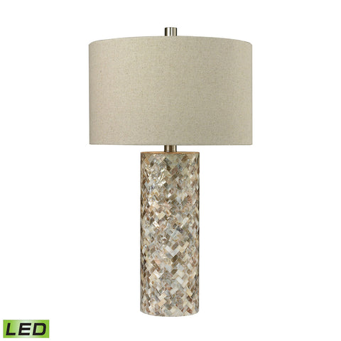 Trump Home Herringbone LED Table Lamp In Natural Mother of Pearl
