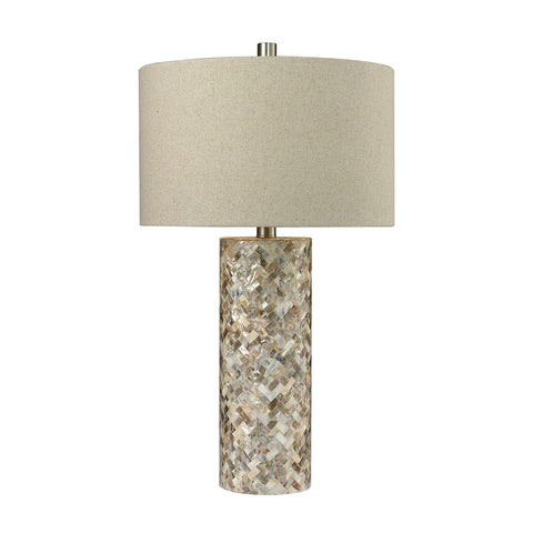 Trump Home Herringbone Table Lamp In Natural Mother of Pearl