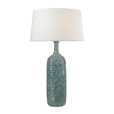 Cubist Ceramic Bottle Lamp in Blue