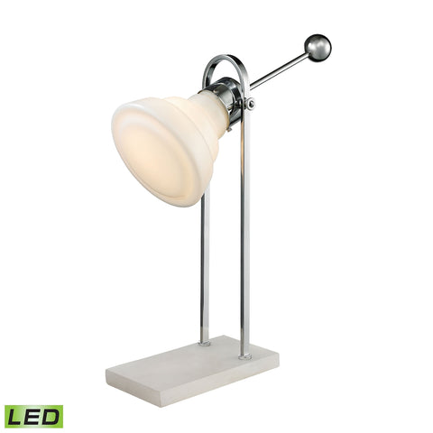 Adjustable Vintage Ball Handle LED Desk Lamp in Polished Nickel