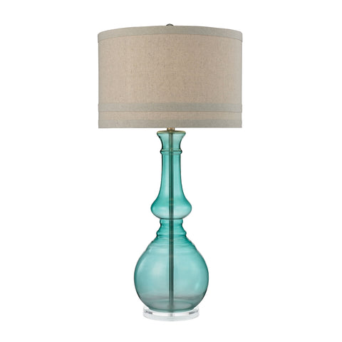 Tall Glass Table Lamp in Seaspray Green