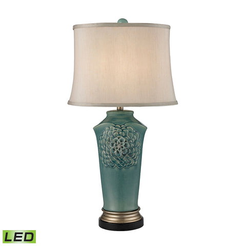 Organic Flowers LED Table Lamp in Seafoam Finish